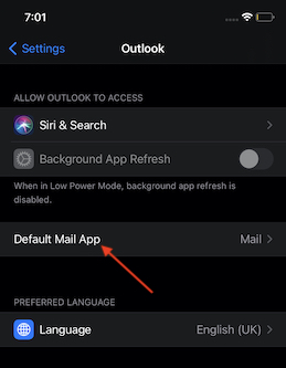 Tap On Default Mail App