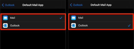 Tap On Outlook To Set It As The Default Mail App